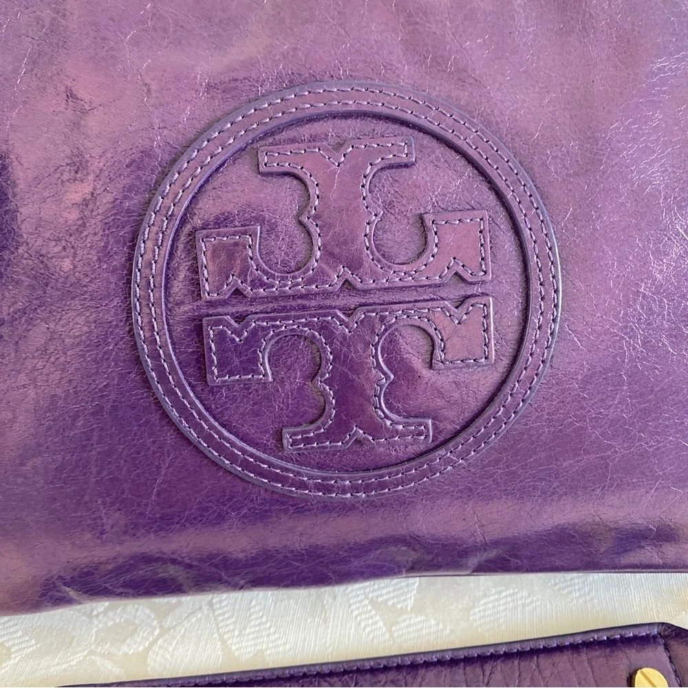Tory Burch purple reva convertible bag